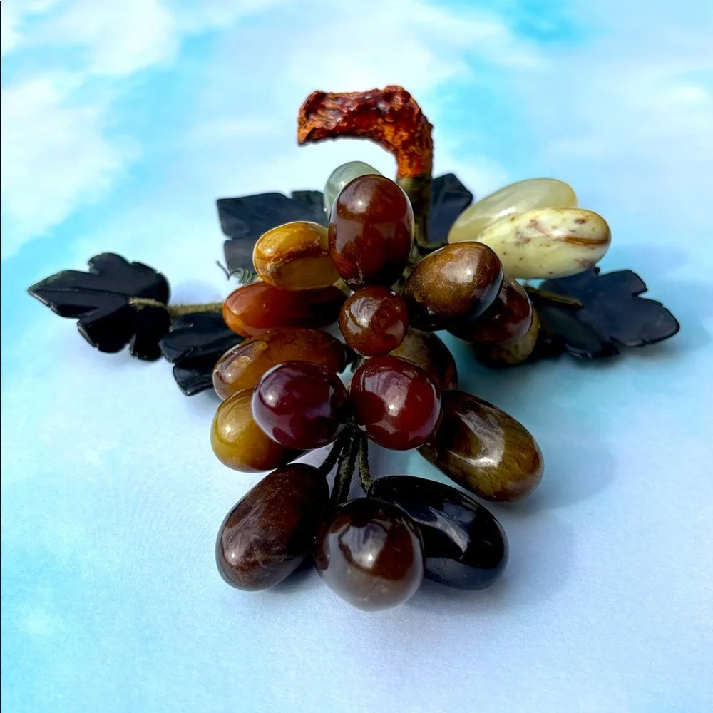 Elegant Stone Grape Cluster Accent